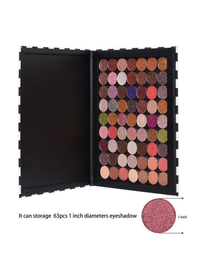 ألون لوحة ألوان مغناطيسية كبيرة جدًا من Allwon، لوحة مكياج فارغة سوداء منقوشة لظلال العيون وأحمر الشفاه وأحمر الخدود والبودرة - Image 4