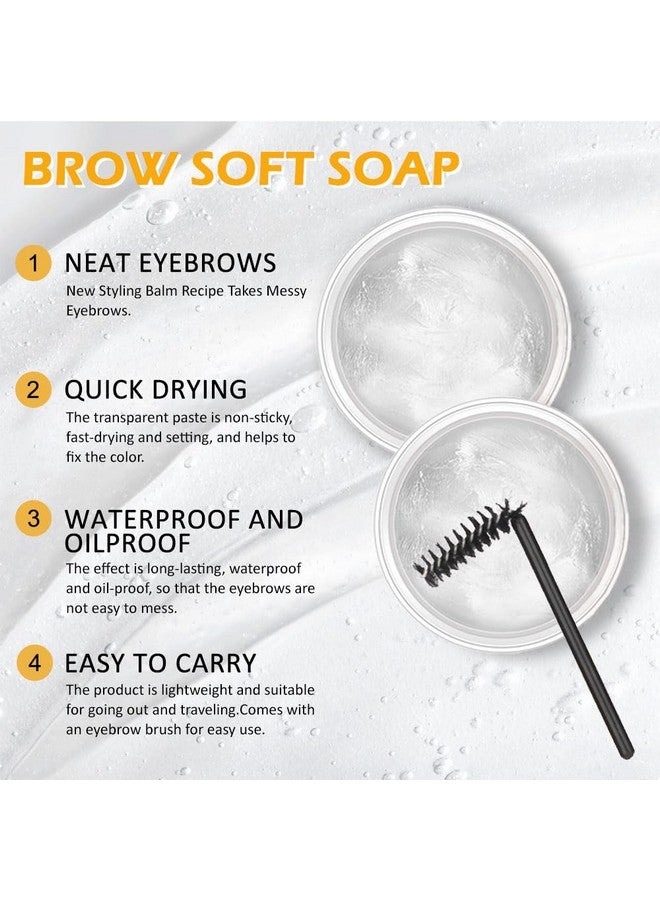 BINGBRUSH Soap Brows Kit,2Pcs/Set Eyebrow Freeze Styling Wax,Waterproof Long-lasting Eyebrows Enhancer Shaping Clear Tint Gel, Eye Brow Makeup Balm Pomade Cosmetics (2pcs 01#) - Image 2