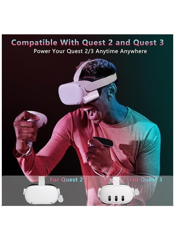 PROMASS Promass Battery Pack for Oculus Quest 2/ Quest 3 18W 5000mAh Head Strap Accessories Compatible with Oculus/ Quest Lightweight and Portable VR Extend Power Accessories for Extra 1-2H Playtime  - Image 3