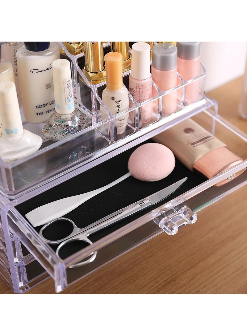 VIO 3 Drawer 16 Compartment Acrylic Cosmetic Storage Box Makeup Organiser Jewelry Stand Box Cosmetic Holder Case - Image 3