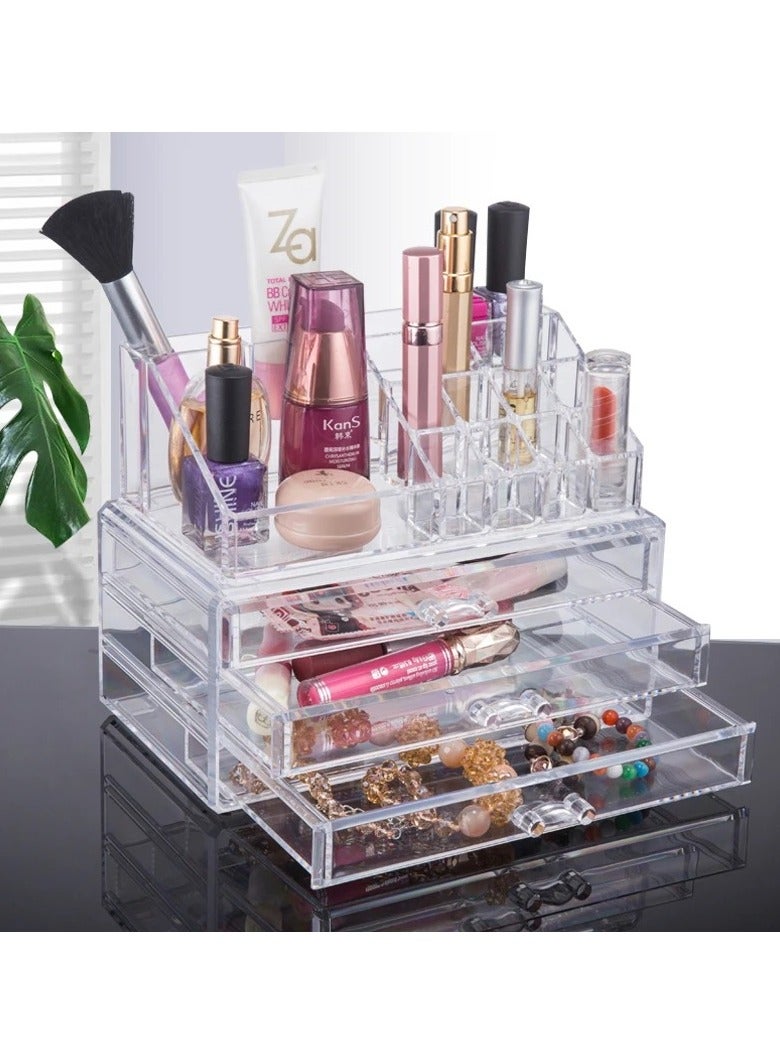 VIO 3 Drawer 16 Compartment Acrylic Cosmetic Storage Box Makeup Organiser Jewelry Stand Box Cosmetic Holder Case - Image 5