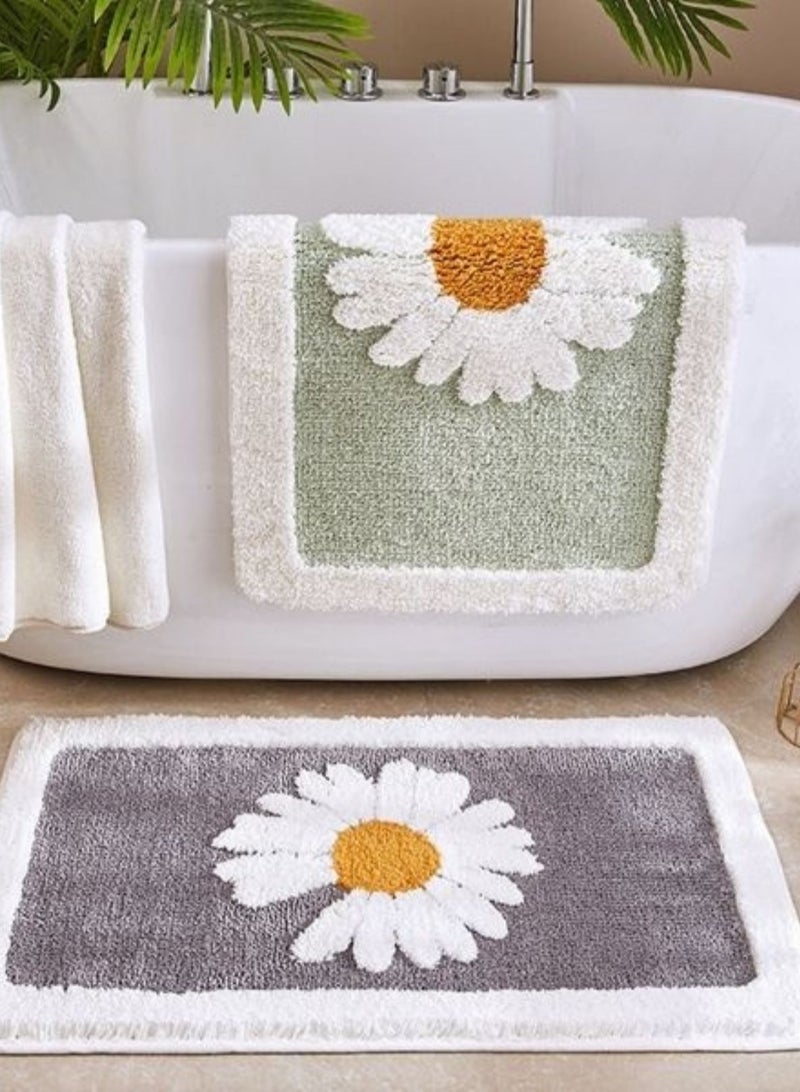 LOOPITYS Super soft absorbent bathroom mat, thickened anti slip bathroom mat, made of soft ultra-fine fibers, used for bathrooms and bathtubs, machine washable, quick drying bathroom mat (gray, 45 x 65 cm) - Image 2