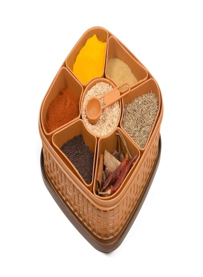 WEYPIX Plastic Square Multipurpose Masala Dabba | Spice Box Set for Kitchen | Dry Fruit & Masala Storage Container | Airtight Box for Spices, Dry Fruits & Snacks Kitchen Organizer (7 Sections) - Image 1