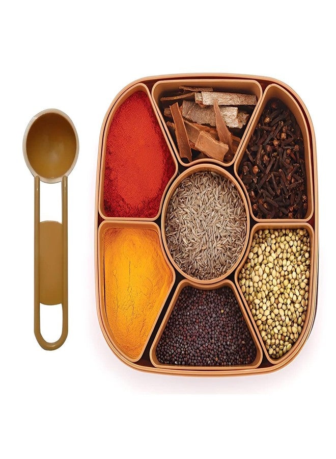 WEYPIX Plastic Square Multipurpose Masala Dabba | Spice Box Set for Kitchen | Dry Fruit & Masala Storage Container | Airtight Box for Spices, Dry Fruits & Snacks Kitchen Organizer (7 Sections) - Image 5