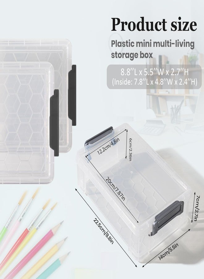 LATEEFAH Pencil Case, 4 Pack Plastic Pencil Box Clear Marker Organizer Storage Containers with Lids, Extra Large Stackable Storage Boxes for Crafts, Home, Office Supplies - Image 2