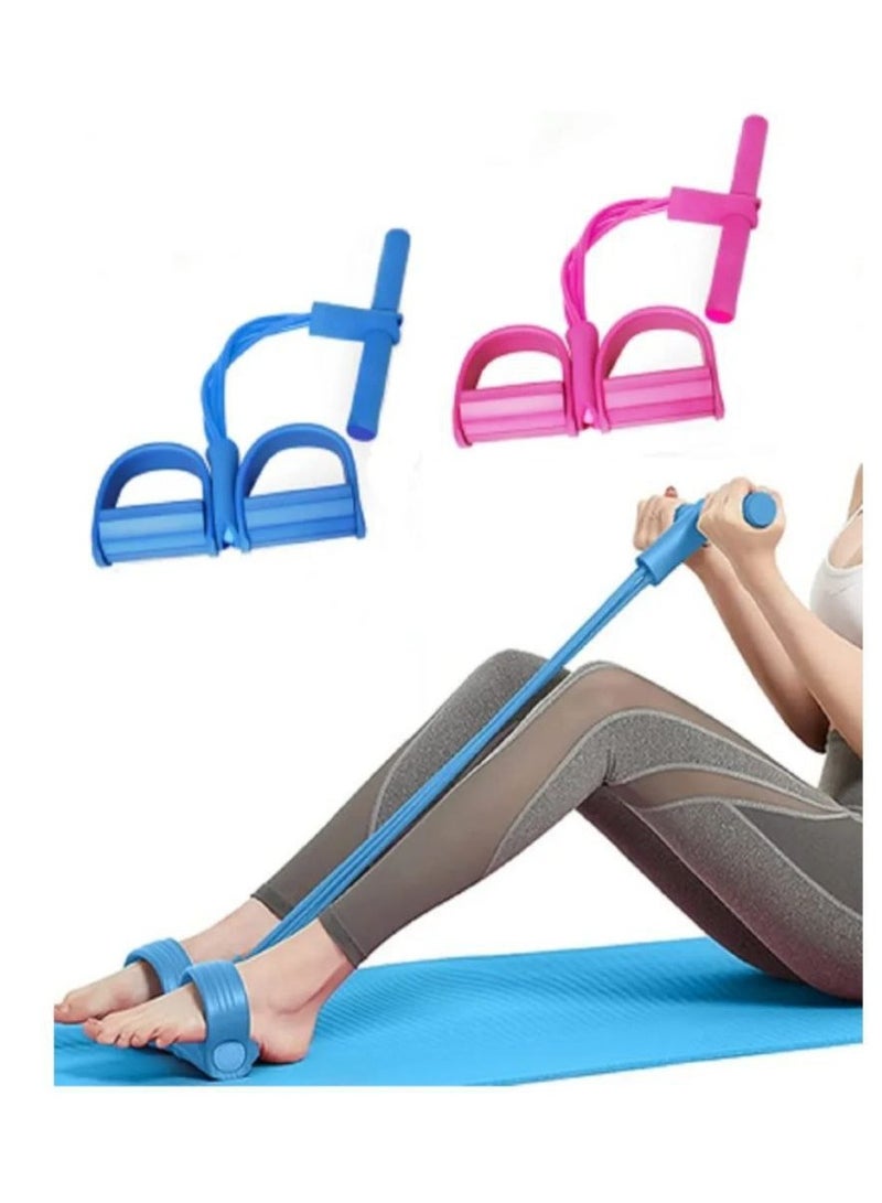Generic Abdominal and Arm Strengthener - Fitness Toning Belt 4 Tube Bands Elastic Foot Pedal Resistance Band for Home Gym Yoga Abdominal Waist Leg Arm - Resistance Band for Gym Workout - Multifunctional Resistance Training Tools, 4 Leg and Foot Trainers with Bands, Pull Ropes, Tubes and Pedal, for Yoga Fitness, Abdominal and Bodybuilding Expander Tools for Home Gym - Fitness Resistance Band - Resistance Pull Belt for Workout - Image 4