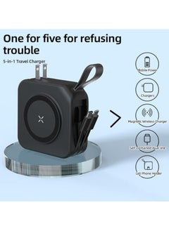 General 5-in-1 Universal Travel Power Bank 10000mAh Power Bank with Integrated Cable Wireless Portable Charger for iPhone 15/15 Pro/ProMax iPhone with UK Fitting Connector  - Image 4