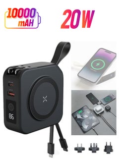General 5-in-1 Universal Travel Power Bank 10000mAh Power Bank with Integrated Cable Wireless Portable Charger for iPhone 15/15 Pro/ProMax iPhone with UK Fitting Connector  - Image 1