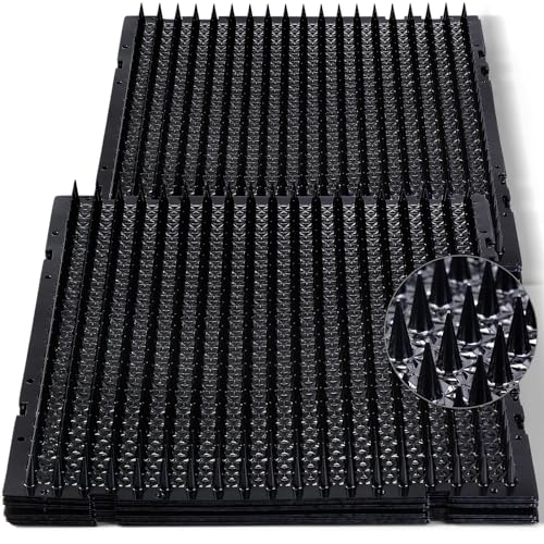 Nuanchu 16 Pack Cat Repellent Outdoor Mat Cats Dogs Plastic Bendable Spiked Deterrent Training Repellent PET Mats with Spikes for Indoor Outdoor Supplies 183 Square Feet 16 x 13 InchBlack - Image 1