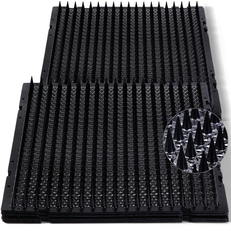 Nuanchu 16 Pack Cat Repellent Outdoor Mat Cats Dogs Plastic Bendable Spiked Deterrent Training Repellent PET Mats with Spikes for Indoor Outdoor Supplies 183 Square Feet 16 x 13 InchBlack - Image 2