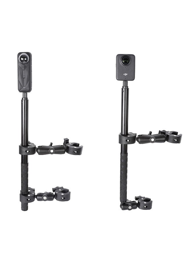 Arabest Motorcycle Mount kit for Insta360 One X4 X3 X2 RS- Double Clamps Handlebar Holder with 155cm Selfie Stick for Motorcycle and Bicycle Riding Records - Image 1