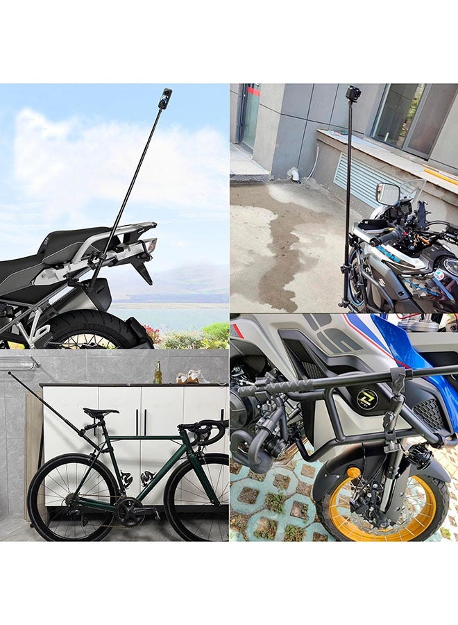 Arabest Motorcycle Mount kit for Insta360 One X4 X3 X2 RS- Double Clamps Handlebar Holder with 155cm Selfie Stick for Motorcycle and Bicycle Riding Records - Image 5
