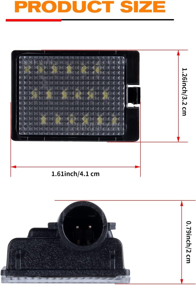 Gempro LED License Plate Lights Rear Tag Lamps for Dodge Durango 2014 2015 2016 2017 2018 2019 2020 2021 2022 Pickup Truck - Image 3