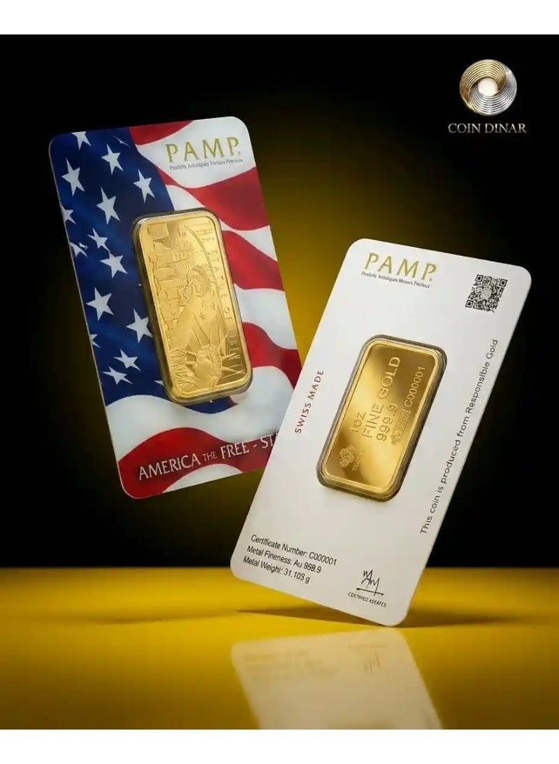 PAMP 5g American Bald Eagle Gold Bar – Certified Bar With Invoice - Image 1