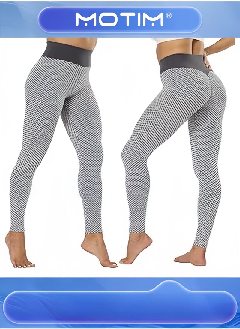 Motim Yoga Pants Women's Ruched Lifting High Waist Sport Pants Tummy Control Stretchy Workout Leggings Textured Booty Tights  - Image 5
