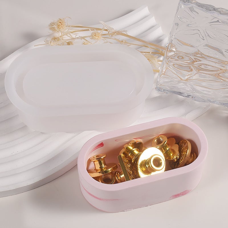 Crystal Glue Dropping Rectangular Flower Pot Mold Oval Small Rectangular Storage Box Fleshy Flower Pot Gypsum Cement Silicone Mold - Image 4