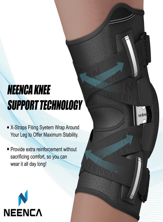 NEENCA Professional Knee Brace for Knee Pain, Hinged Knee Support with Patented X-Straps Fiting System, Strong Stability for Joint Pain Relief, Arthritis, Meniscus Tear, ACL, PCL, MCL, Sports, Workout - Image 4