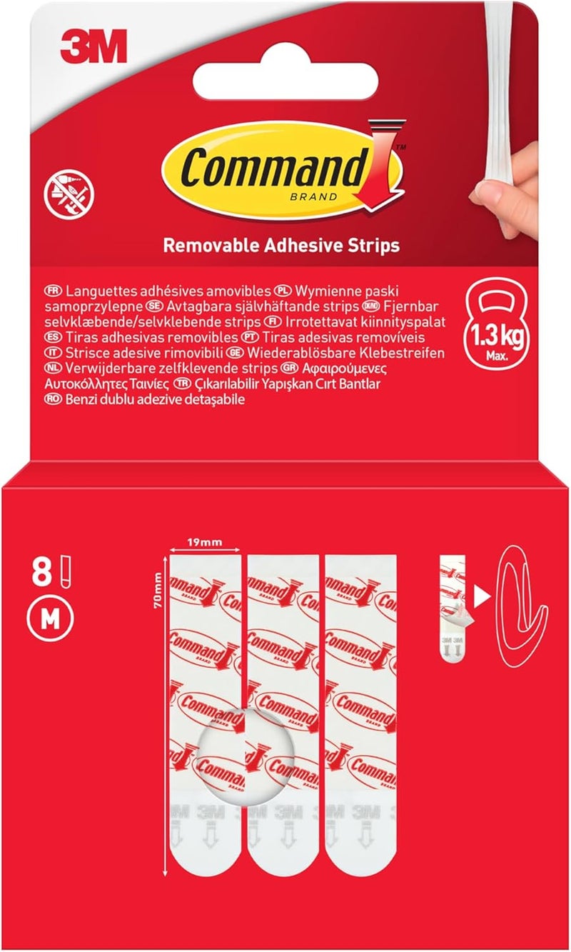 Command™ General Purpose Adhesive Strips, Medium, 8 Strips/Pack - Image 1