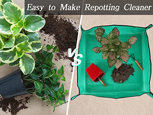 Azureblue Plant Repotting Mat for Indoor Plants Potting Soil Mix, Waterproof Plant Repotting Tray, Potting Mat Gardening Tray for Indoor Potting Succulents Cactus Orchid Pots (26.8" x 26.8") - Image 2