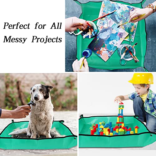 Azureblue Plant Repotting Mat for Indoor Plants Potting Soil Mix, Waterproof Plant Repotting Tray, Potting Mat Gardening Tray for Indoor Potting Succulents Cactus Orchid Pots (26.8" x 26.8") - Image 3
