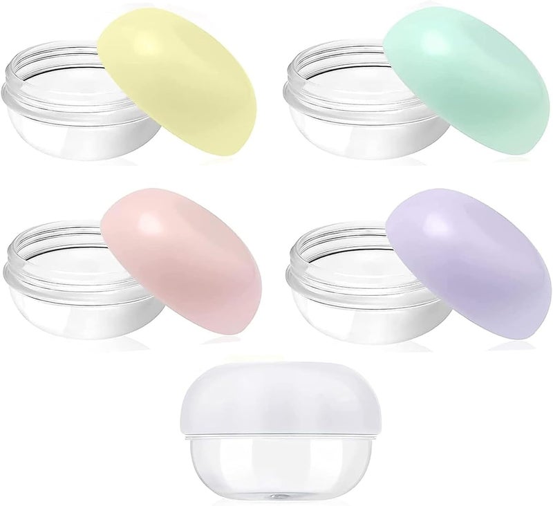 RONRONS RONRONS Leak Proof Mini Travel Jars, Travel Containers for Creams with Lids and Labels, Travel Bottles Lip Balm Cosmetic for Jewelry Case Toiletries Moisturizer Plastic Small Jar 5 Pcs 10ml