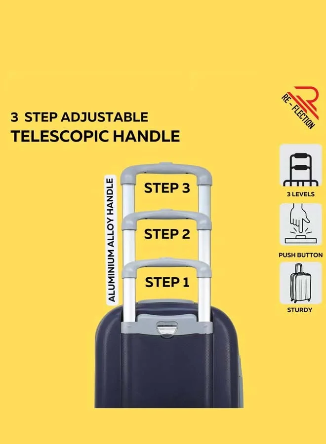 Reflection REFLECTION Hard Luggage, Trolley Bag with PP Plastic Body with Soft 3 Level Adjustable Handle, Blue, 79 cm
