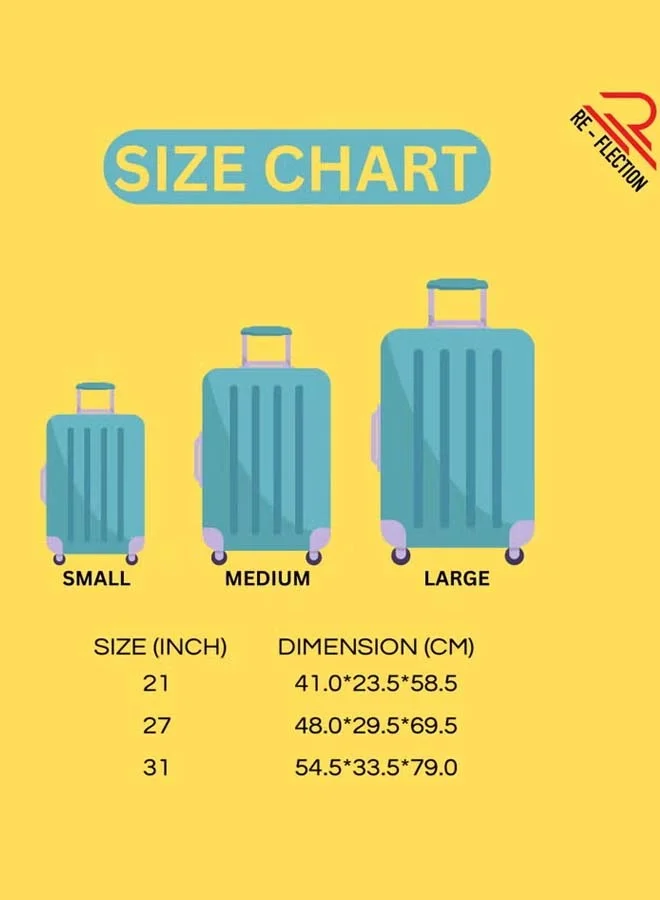 Reflection REFLECTION Hard Luggage, Trolley Bag with PP Plastic Body with Soft 3 Level Adjustable Handle, Blue, 79 cm