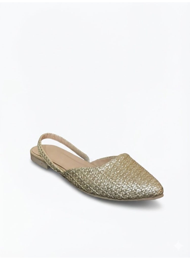 لايف ستيلاش  سابوه فلات جلد انيق BF-801 - ذهبي - Image 3