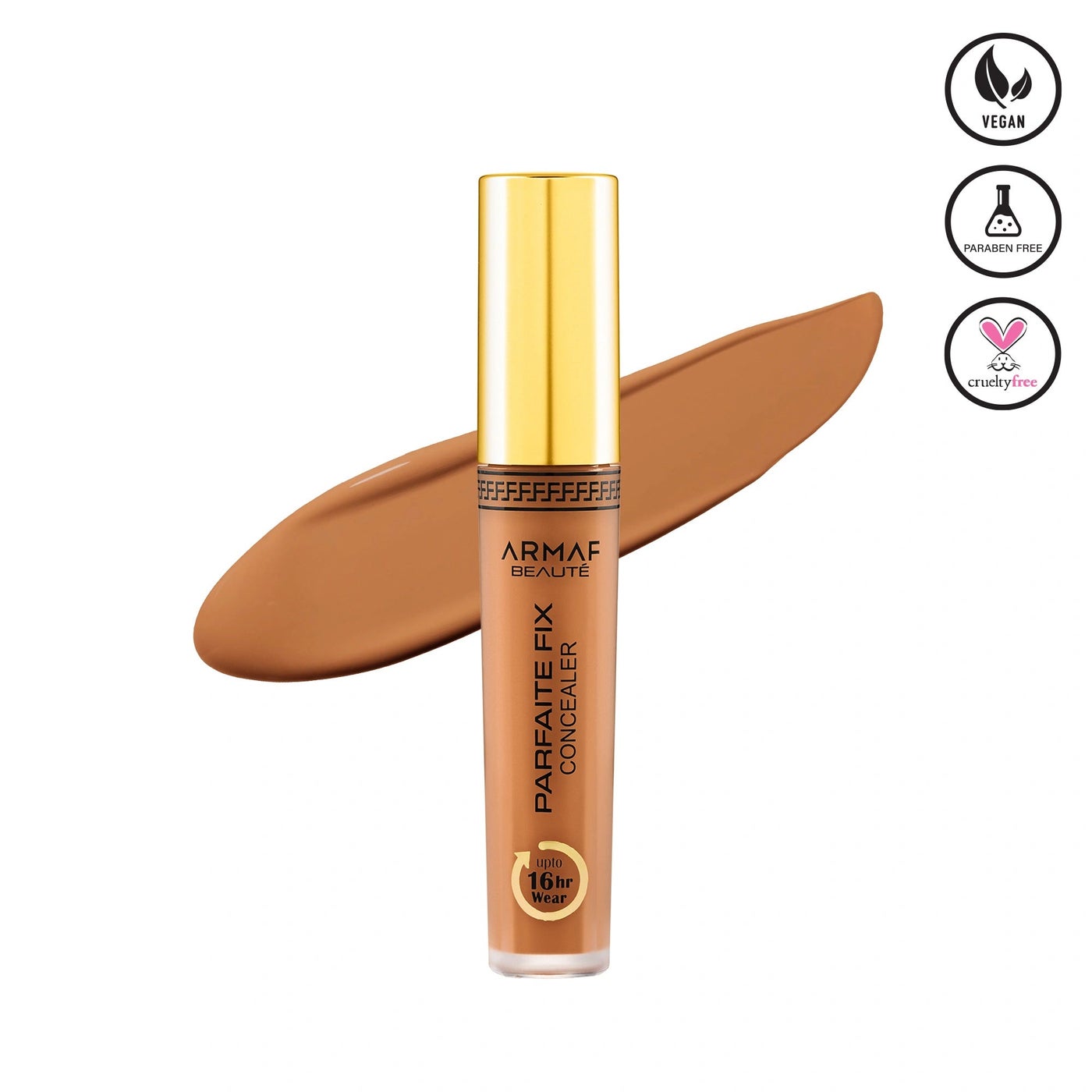 Armaf Beaute Face Make Up 16 Hours Parfaite Fix Concealer 5.8g Tan Colour, Vegan Liquid Formula, Buildable Coverage, Soft Matte Finish, Covers Blemishes & Dark Circles, For All Skin Types