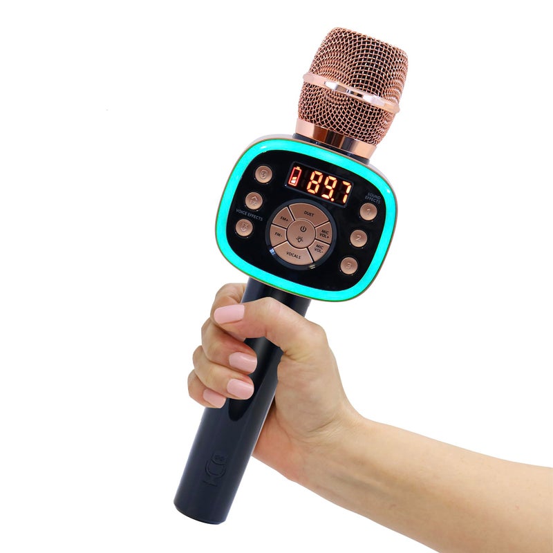 Singing Machine Carpool Karaoke Machine for Kids Adults Carpool Karaoke The Mic 20 Wireless Bluetooth Karaoke Microphone with Voice Changing Sound Effects as White Elephant Gift Rose Gold - Image 2