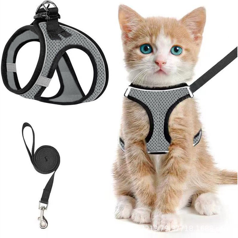 Pet Supplies Breathable Reflective Anti-Stray Cat Harness with Leash for Cats and Small  Dogs - Image 1