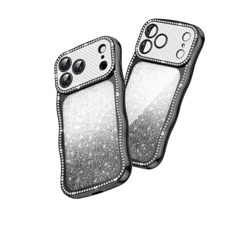MS TPU Protective Case for iPhone 16 / 16 Plus / 16 Pro / 16 Pro Max with Drop Protection and Glitter Gradient plus Shockproof plus Scratch Resistant in Black - Image 1