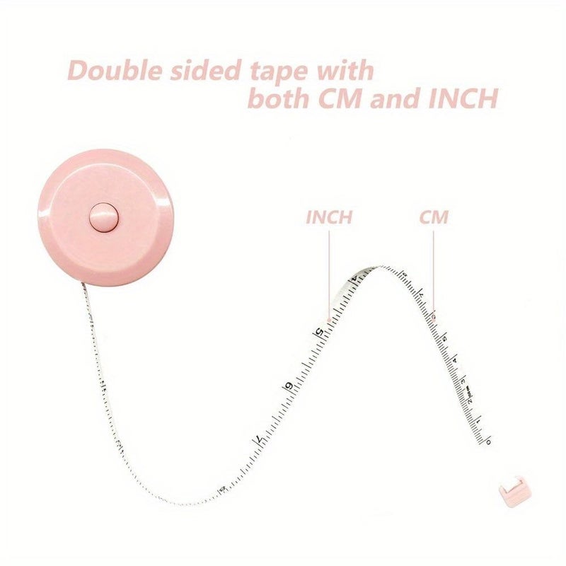 Blue Retractable Measuring Tape Sewing Kit Double Sided Body Fabric Craft Tool - Image 5