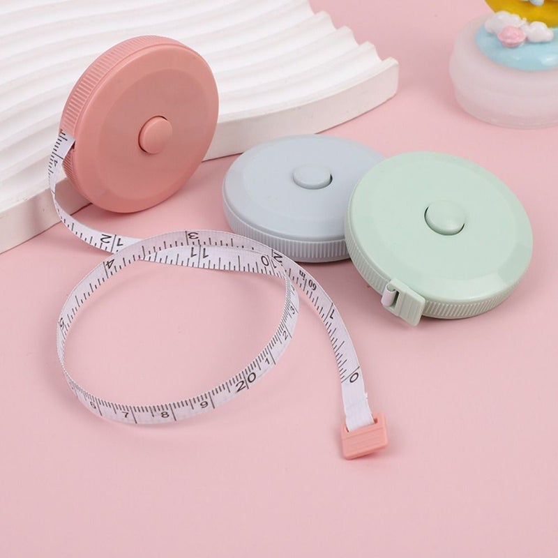 Blue Retractable Measuring Tape Sewing Kit Double Sided Body Fabric Craft Tool - Image 2