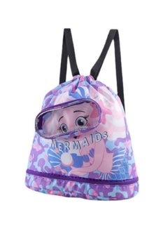GGEROU Swimming Backpack for Kids, Dry and Wet Separation Waterproof Storage Bag Portable Drawstring Backpack Purple  - Image 1