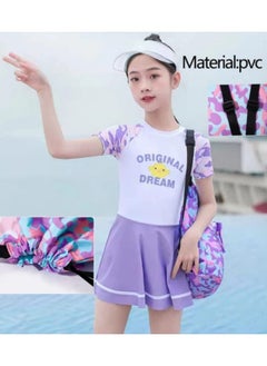 GGEROU Swimming Backpack for Kids, Dry and Wet Separation Waterproof Storage Bag Portable Drawstring Backpack Purple  - Image 3