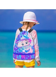 GGEROU Swimming Backpack for Kids, Dry and Wet Separation Waterproof Storage Bag Portable Drawstring Backpack Purple  - Image 4