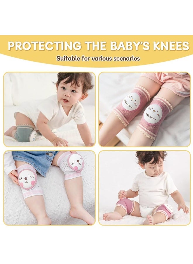 2 Pairs Baby Knee Pads for Crawling Toddlers Breathable Anti-Slip Protector with Sponge Pad Cute Cartoon Unisex 0-4 Years - Image 3