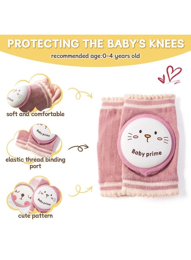 2 Pairs Baby Knee Pads for Crawling Toddlers Breathable Anti-Slip Protector with Sponge Pad Cute Cartoon Unisex 0-4 Years - Image 5