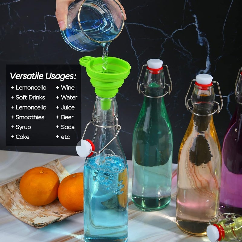 ZEBEIYU Swing Top Glass Bottles 16oz,Glass Beer Bottles With Airtight Caps for Home Brewing,Kombucha, 2nd Fermentation, Water Kefir, Beverages, Soda, Oils, Vinegar, Limoncello（6 Pack - Image 5