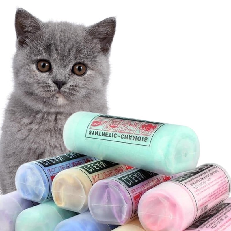 Sage Square Cat Quick Dry, Super Absorbent Microfiber Soft Towels, Cat Shower Cleaning Accessories, Grooming Accessory, Bathing Towel, Soft Material, Quick Dry Eco Friendly Cat Bath Towel (Random) - Image 1