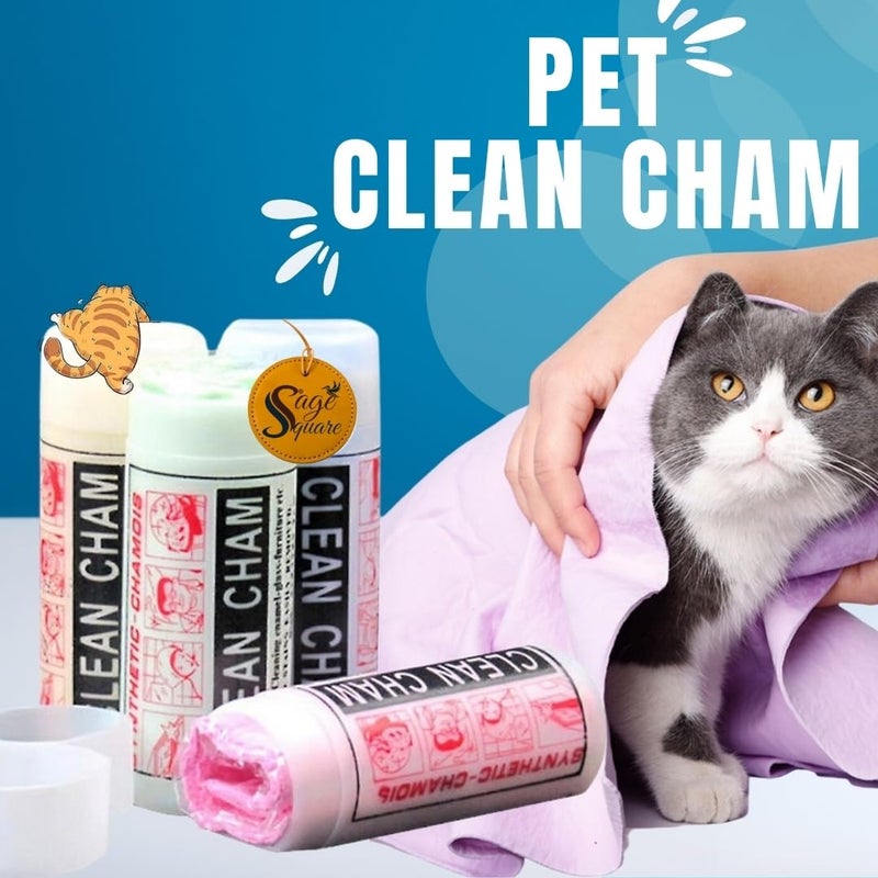 Sage Square Cat Quick Dry, Super Absorbent Microfiber Soft Towels, Cat Shower Cleaning Accessories, Grooming Accessory, Bathing Towel, Soft Material, Quick Dry Eco Friendly Cat Bath Towel (Random) - Image 3