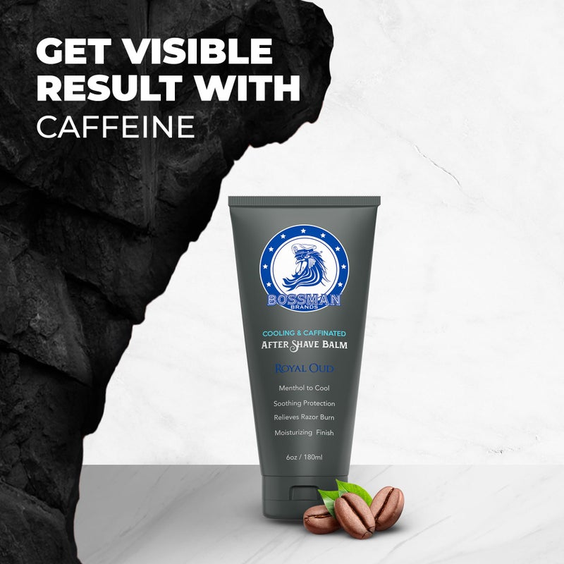 Bossman Cooling & Caffeinated After Shave Balm for Men â€“ Soothes & Protects with Menthol, Caffeine & Tea Tree â€“ Royal Oud Scent - Image 5