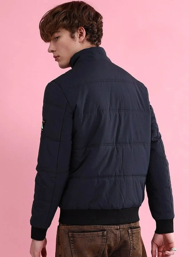 ذا انديان كراج كو The Indian Garage Co Men Regular Fit Solid High Neck Long Sleeves Jacket