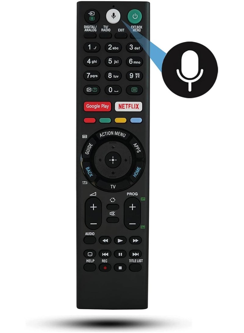 Raxoom جهاز تحكم عن بعد صوتي عالمي لأجهزة تلفزيون Sony الذكية، وحدة تحكم بلوتوث، جميع أجهزة Sony Bravia LED OLED LCD 4K UHD HDTV HDR Android TV، مع Google Play - Image 1