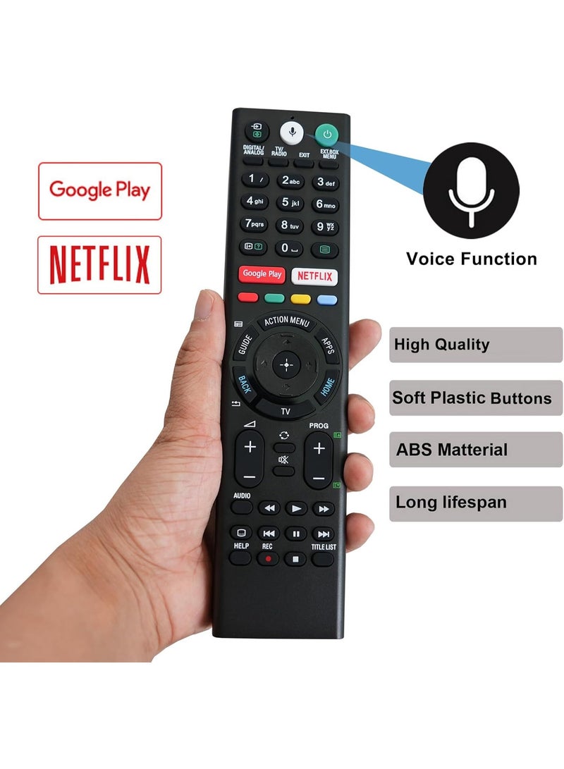 Raxoom جهاز تحكم عن بعد صوتي عالمي لأجهزة تلفزيون Sony الذكية، وحدة تحكم بلوتوث، جميع أجهزة Sony Bravia LED OLED LCD 4K UHD HDTV HDR Android TV، مع Google Play - Image 2