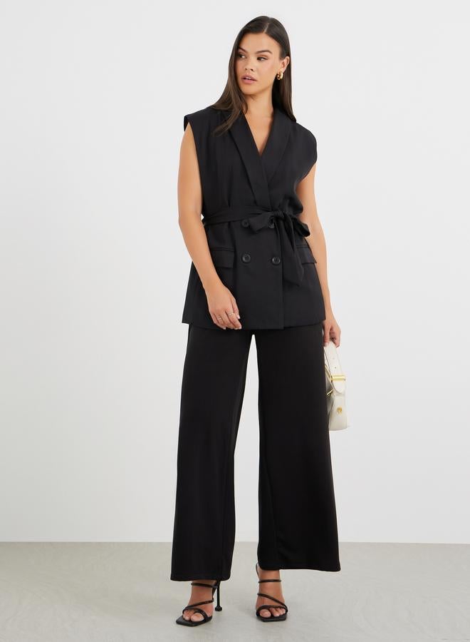 Styli Styli Sleeveless Belted Blazer  - Image 2