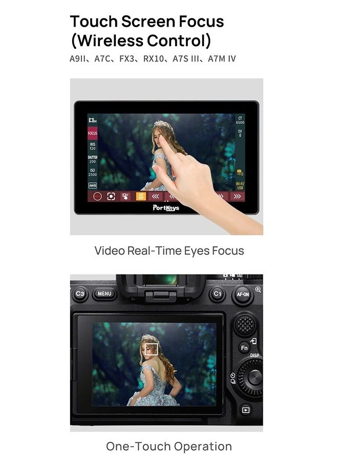 PortKeys LH5P II Camera Control Field Monitor |Touch Screen |Metal Frame |Bluetooth |2200 Nit |5.5" |1920x1080, Control Function Compatible with Canon, Sony, Panasonic, BMPCC, ZCam and Gimbals - Image 2