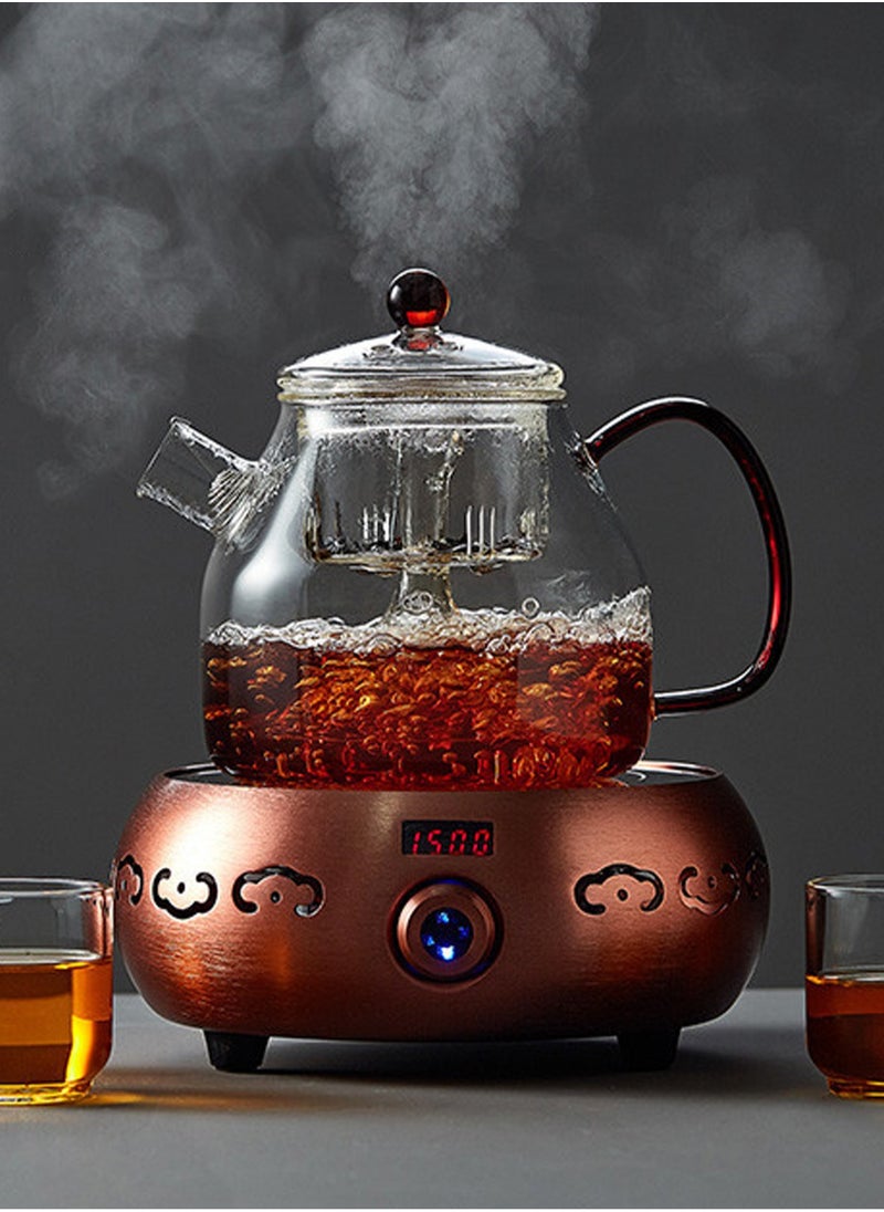 LOOPITYS 1200ml glass teapot with steam function, heat-resistant glass large opening spout, suitable for office/home use  - Image 2