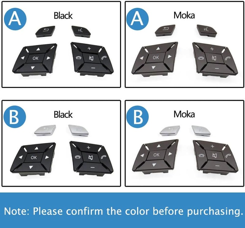 Goodithy Steering Wheel Buttons, Interior Black Steering Wheel Control Button Key Replacement for Mercedes Benz A B C E GLA GLK Class W204 X204 W212 W218 W156 W176 W117 W172 W246 (Model A Black) - Image 4